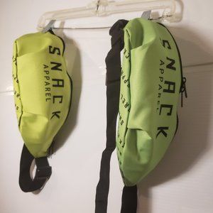 SNACK Apparel Fanny Packs Belt Bags Green Lime Yellow black interior pockets